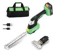 WORKPROX Cisaille Sculpte-Haie sans Fil 20 V avec Batterie 2,0 Ah | Lames 20 cm et 14,5 cm, Capacité de Coupe Ø8 mm, pour Gazon, Haies et Élagage