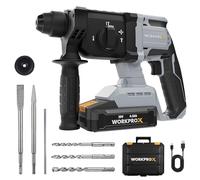 WORKPROX Marteau Perforateur sans Fil 20V | Perceuse à Percussion SDS-Plus, 4 Fonctions Polyvalentes pour Perçage et Burinage