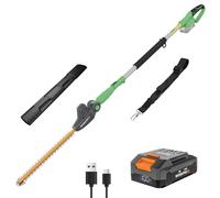 WORKPROX Taille-haies Télescopique Sans Fil 20 V avec Batterie 2,0 Ah | Manche Télescopique 2,8 m, Lame 45 cm, Capacité de Coupe Ø18 mm, Câble USB Type-C pour Haies Hautes
