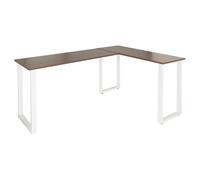 WORKSPACE BASIC I | 165x120 - Bureau d'angle noyer / blanc