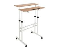 HJH Office Bureau assis-debout WORKSTATION I 80x60 Panneau mélaminé Blanc/Chêne