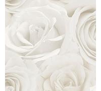 World of Wallpaper Melany Rose Papier Peint Floral Ivoire et Crème AF0015