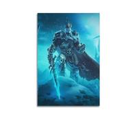 World of Warcraft Poster décoratif sur toile représentant les héros du roi liche et image d'art moderne pour chambre à coucher (50 x 75 cm)