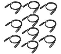 WorldLite Lot de 10 câbles de signal DMX 1 m - Câbles de signal DMX - Câbles de signal XLR mâle vers femelle à 3 broches avec connecteurs en métal - Connexion pour luminaires de scène DMX512 et DJ
