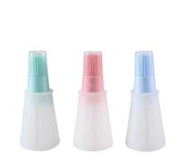 Worldly 3 pcs Brosse à Bouteille d'Huile Silicone Pinceau à Badigeonner Brosse à Bouteille Résistante à La Chaleur - Rose, Vert, Bleu