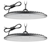 Worshow 2 Pack 500W UFO LED High Bay Lumière, 50000LM 6500K Blanc Froid Super Lumineux Projecteur Garage Light, Éclairage IP65 Lampe Industrielle pour Garage, Zone Commerciale, Usines