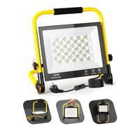 Worshow Projecteur Chantier LED 200W, IP66, 22000 LM, 6500K | lampe d'extérieur Pliable Portable ,Câble de 3 M, Idéal pour Site de Construction, Atelier,Jardin et Garage