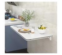 Wortat Table murale pliable pour petits cactus, 30/40/50 cm de large, table de salle à manger flottante à suspendre, peu encombrante (blanc, 70 x 50 cm)