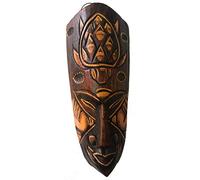 Woru Masque peint, 20 cm, masque mural en bois de Bali, motif: tortue