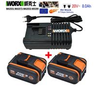 Worx 20V 8.0Ah batterie au Lithium Rechargeable WA3553 WA3551 WA3553.1 WA3570 pour tous les outils électriques et de jardin WORX 20V 8.0Ah X 2