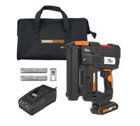 WORX Agrafeuse-Cloueuse sans fil 20V WX844 | Clous 18 Ga et agrafes jusqu'à 40 mm, 2 modes de tir, déblocage sans outil et batterie incluse