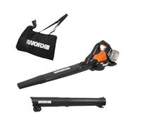 WORX Aspirateur-Souffleur Brushless 40V WG583E.9 | Fonction 2-en-1, vitesse jusqu'à 335 km/h, harnais, sac collecteur et compatible PowerShare