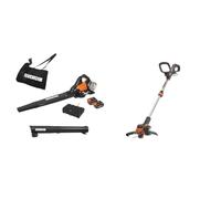 WORX - Aspirateur/Souffleur Brushless sans Fil 40V - 4Ah - WG583E & Powershare Coupe-Bordure sans Fil Alimenté par Pile Li-ION 20 V, WG163E.9 0W, 20V, Noir, Orange