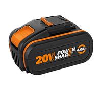 WORX Batterie 18 V (20 V max) 4,0 Ah WA3553 avec affichage, PowerShare pour tous les appareils WORX - Batterie de rechange rechargeable haute performance, tension nominale 18 V, tension de crête 20 V