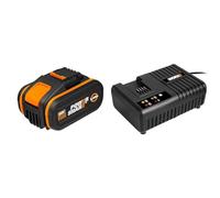 WORX - Batterie Lithium-ION 20 V / 5 Ah - Batterie WORX 20 V Compatible avec Outils de Bricolage & Chargeur de Batterie Lithium-ION 20V - WA3867- jusqu'à 6000 mAh