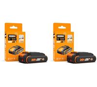 WORX Batterie Powershare Pro au Lithium-ION 20V 2Ah WA3639, Batterie Haute Performance et Longue durée Compatible avec Tous Les Outils Worx PowerShare (Lot de 2)