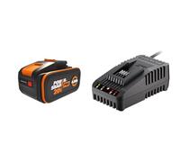 WORX - Batterie Powershare Pro au Lithium-ION 20V - 4Ah - WA3644 & Chargeur 20 V Li-ION 2.0 A - WA3880 - pour Outils WORX sans Fil POWERSHARE - Garantie 2 Ans