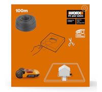 WORX Bobine de Câble Périphérique WA0178, 100 mètres, Permet de Délimiter la Zone de Tonte, pour Robots Tondeuses WORX LANDROID