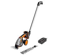 WORX Cisaille à gazon et taille-haies 4-en-1 sans fil 20V WG801E.3 | 4 lames interchangeables, manche télescopique, batterie 2 Ah incluse et compatible PowerShare