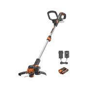 WORX Coupe-Bordures 2 en 1 sans Fil 20V WG163E.1, diamètre de 30 cm, se transforme en dresse-bordures, poignée Amovible, capot de protection, tête amovible 90°, livré avec une batterie 2Ah et chargeur