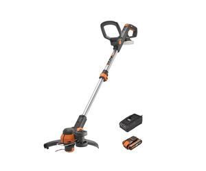 WORX Coupe-bordures 2-en-1 sans fil 20V WG163E.2 | Coupe 30 cm, se transforme en dresse-bordures, batterie 2 Ah et chargeur inclus