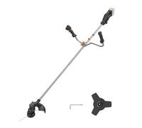 WORX Débroussailleuse sans Fil 20V WG082E.9, Largeur de Coupe 30 cm en Mode Fil et 25,5 cm en Mode Lame, Moteur brushless, poignée Guidon, Changement Rapide de tête, livrée sans Batterie ni Chargeur