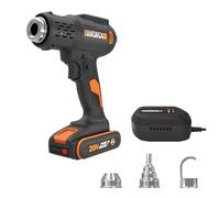 WORX Décapeur thermique sans fil 20V WX015, température réglable de 20 °C à 600 °C, chauffe rapidement, compact et ergonomique, polyvalent, livré avec batterie, chargeur et 3 buses