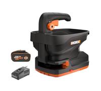 WORX Épandeur universel sans fil 20V WG869E | Largeur d'épandage 5 m, réservoir 3,3 L, débit réglable, batterie 4 Ah et chargeur inclus