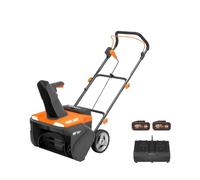 WORX Fraise à Neige sans Fil 40V WG461E.1, Largeur de Travail de 51 cm | Moteur Brushless 2.0, Portée jusqu'à 10,7 m, Hauteur d'admission de 25 cm, Eclairage LED, Avec 2 batteries 4Ah et chargeur