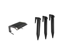 WORX - Garage avec toit rigide pour tondeuse robot WORX LANDROID - (Noir) & Lot de 100 piquets de fixation pour câbles périphériques - WA0179 - Accessoires pour tondeuses robots WORX LANDROID