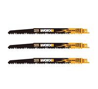WORX Jeu de lames de scie sabre universelles WA8014 | Lames robustes pour bois et métal, compatibles avec la plupart des scies sabres universelles