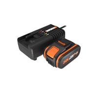 WORX Kit Batterie PowerShare 20V 4 Ah avec Chargeur WA3604 | Batterie 4 Ah et chargeur rapide inclus, compatibles avec tous les outils PowerShare