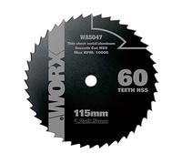 WORX Lame HSS WA5047 Ø115 mm 60 dents multimatériaux | Lame haute précision pour bois, PVC et métaux non ferreux, compatible WX427, WX429, WX439 et WX531