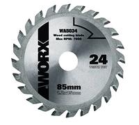 WORX Lame de Scie Circulaire TCT WA5034, Pour la coupe du bois, 24 dents, 85 mm, Compatible Avec les Modèles Worx : WX422, WX423, WX426, WX523 et WX527