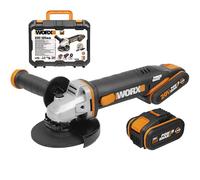 Meuleuse d'angle sans fil WORX WX 803, 20V, 125 mm, incl. 1x batterie 2Ah, 1x batterie 4Ah, chargeur et mallette