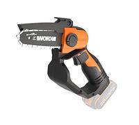 WORX Mini Tronçonneuse sans fil 20V WG324E.9 guide 12 cm | Guide 12 cm, compacte, légère et compatible PowerShare