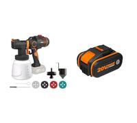 WORX Nitro - Pistolet à Peinture sans Fil Brushless 20V - WX020.9 & Batterie Lithium-ION 20V - 4Ah - WA3553