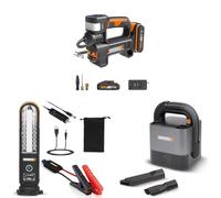 WORX - PACK AUTOMOTO - Compresseur à air + Démarreur et Booster de batterie + Aspirateur sans fil 20V - WX092, WX852.1 & WX030.9 (Kit Idéal à avoir dans chaque Véhicule)