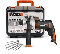 Worx Perceuse à percussion WX318 810W ⌀13 mm, variateur de vitesse, poignée réglable, forets inclus