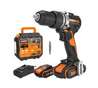 WORX Perceuse à percussion Brushless 20V 60 Nm WX352 | Moteur Brushless, 60 Nm, mandrin métal 13 mm, 22+1+1 positions et 2 vitesses