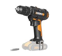 WORX - Perceuse-visseuse à percussion sans fil 20V - 50Nm - ⌀13mm - WX370.9 (Livrée sans batterie ni chargeur, avec double embout)