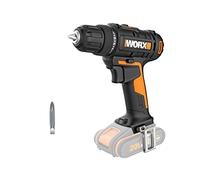 WORX Perceuse-visseuse sans Fil 20V WX100.9, Couple Max de 30Nm, Mandrin ⌀10mm, 2 Vitesses Variables, Lumière Led, Légère et Compacte, Sans Batterie ni Chargeur