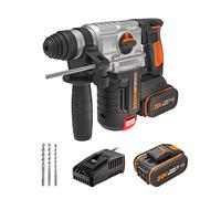 WORX Perforateur sans fil 20V WX380 SDS-Plus 2,2 J | Force de frappe 2,2 J, perçage béton jusqu'à 24 mm et compatible PowerShare