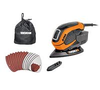 WORX Ponceuse Delta 65W WX648 | Idéale pour les angles, 11 000 oscillations/min, compacte et système anti-poussière