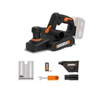 WORX Rabot sans fil 20V WX620.9, largeur de rabotage de 82 mm, profondeur de passe de 2 mm max, moteur brushless, patin de repos, conception compacte et ergonomique, livré sans batterie ni chargeur