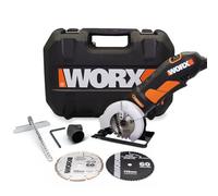 WORX Scie circulaire compacte 400W WX423.1 lame 85 mm | Coupe bois, métal, aluminium et carrelage, guide parallèle et adaptateur d'aspiration inclus