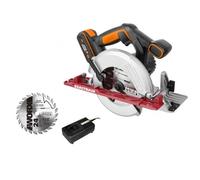 WORX Scie circulaire sans fil 20V lame 165 mm WX530 | Coupe jusqu'à 55 mm, technologie ExactTrack, coupe biaise 50° et batterie PowerShare