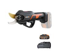 WORX Sécateur sans fil WG330E – Brushless, coupe 25 mm, 1500 coupes, batterie 2Ah et chargeur inclus