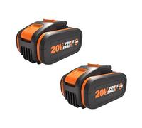 WORX - Set 2 Batteries 20 V / 4Ah - Pour Outils De Jardinage Et De Bricolage - Batterie Lithium-Ion Compatible avec Outils Worx PowerShare 20V / 40V - Livré avec chargeur