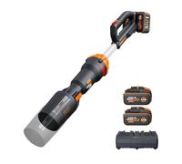 WORX Souffleur sans Fil Brushless 40V WG585E, Vitesse 266 km/h, Moteur Puissant et léger, 2 Modes de Vitesses pour Plus d'efficacité, livré avec 2 Batteries de 4Ah, Chargeur Double
